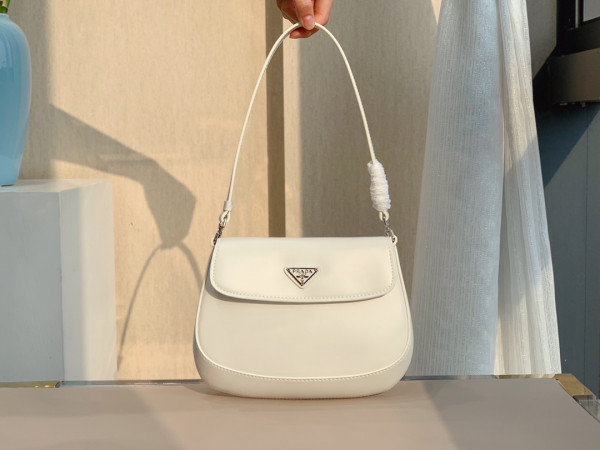 Pra*a cleo brushed leather shoulder bag with flap