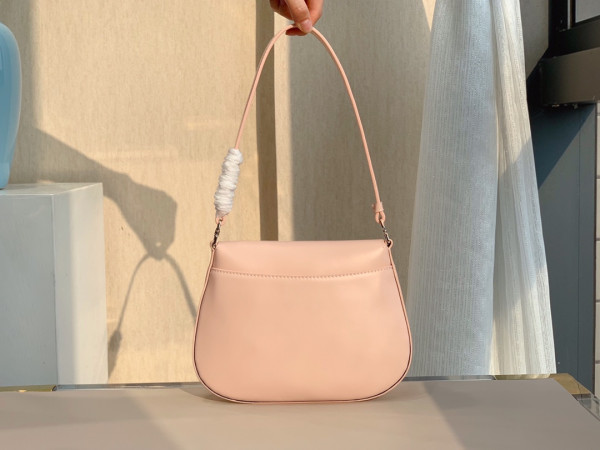 Pra*a cleo brushed leather shoulder bag with flap