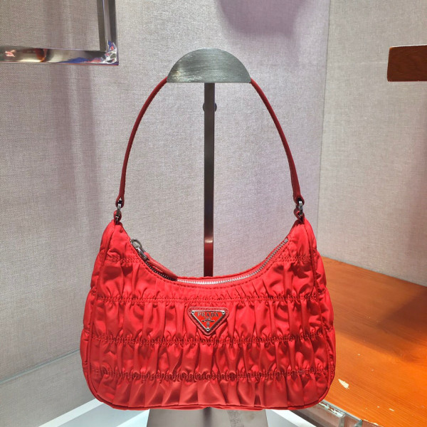 Pra*a nylon and saffiano leather mini bag