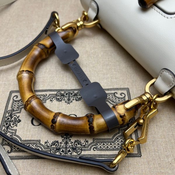 G*u*i small top handle bag with bamboo