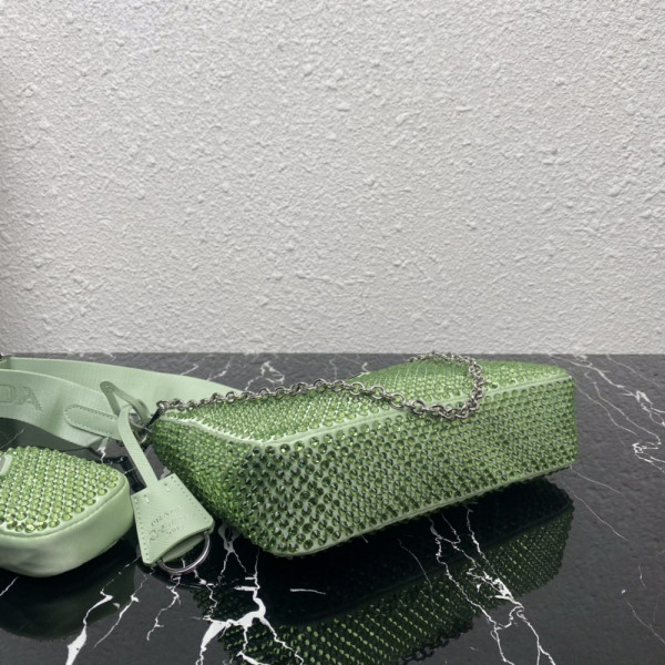 Pra*a re-edition 2005 satin bag with crystals