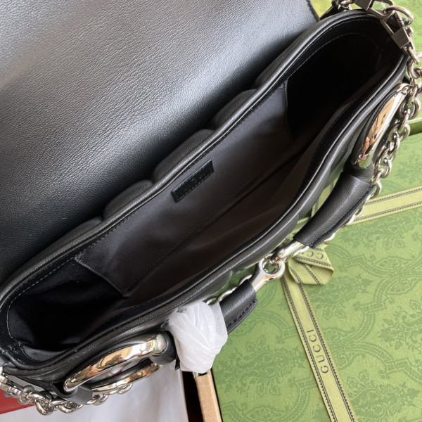 G*u*i horsebit chain medium shoulder bag