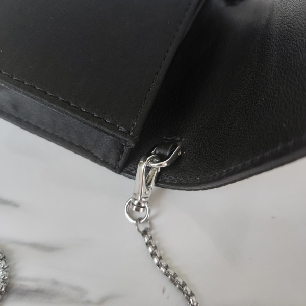 Pra*a cardholder with shoulder strap and crystals