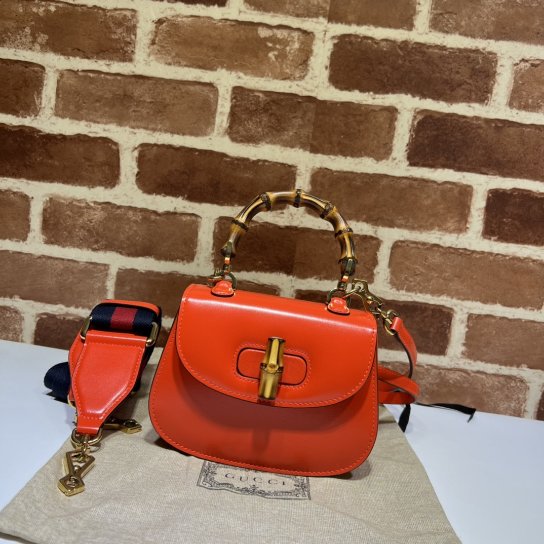 G*u*i mini top handle bag with bamboo